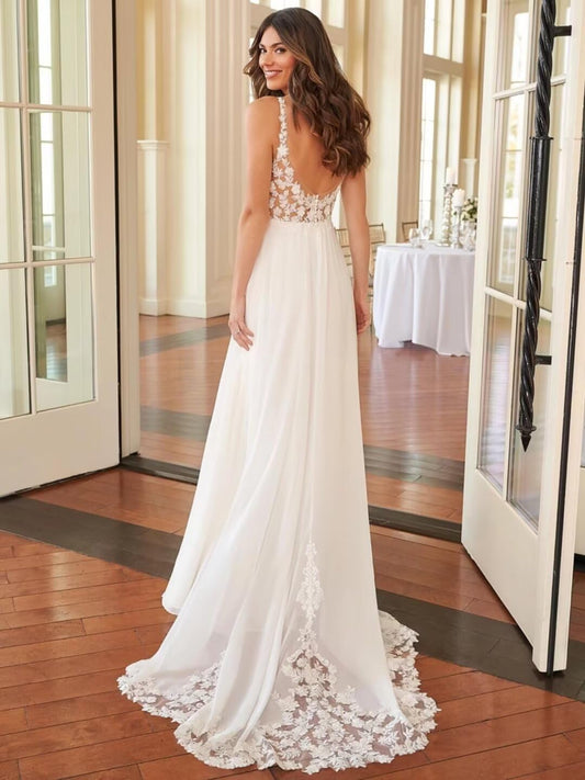 Lace Beach Wedding Dresses for Bride 2026 Mermaid Long Bridal Gowns Boho Wedding Gowns for Women