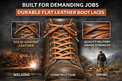 Leather Boot Laces|1/8 Inch Thick 72 Inches Long|2 Leather Strips [1 Pair]